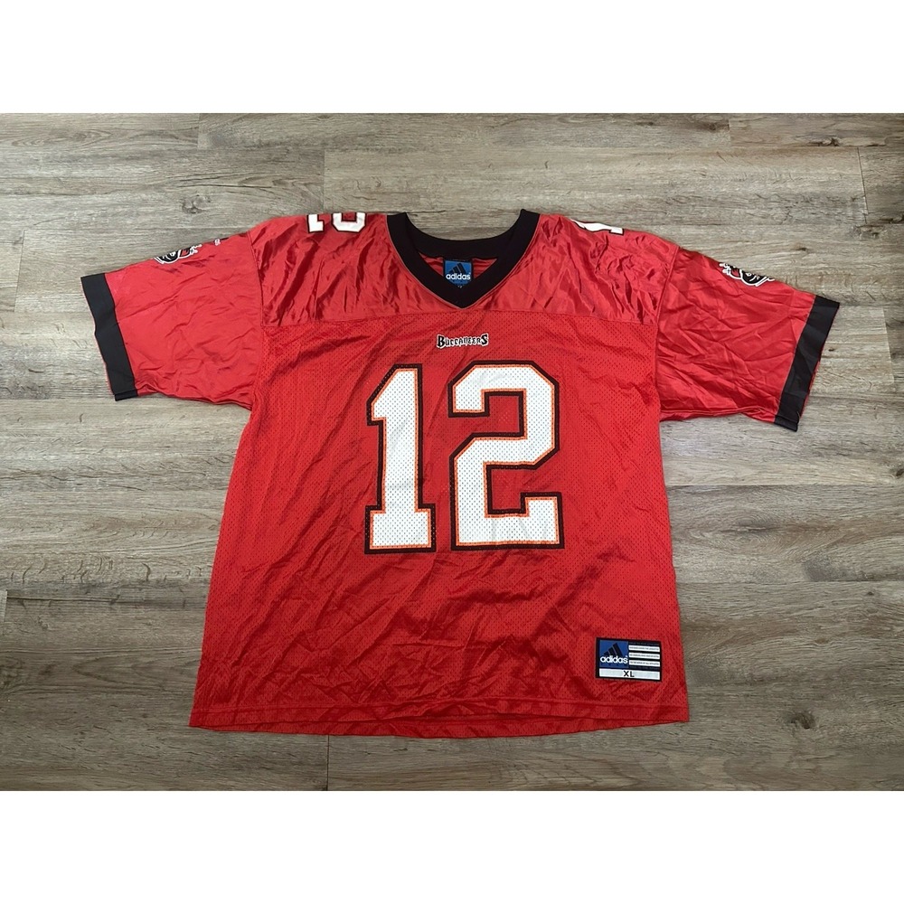 Vintage Adidas Jersey Trent Dilfer Tampa Bay Buccaneers #12 XL Football Red USA‎